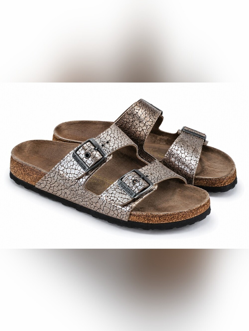 Birkenstock Papillio Arizona Sandals Women’s Size 7 Rose Gold Leather Slide.